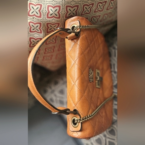 🌟Pratesi Firenze Saddle Leather Satchel Quilted Chanel Like Purse- Italy 🌟 - Picture 2 of 12